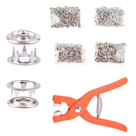 Plier Tool+50/100 Set Metal Sewing Buttons