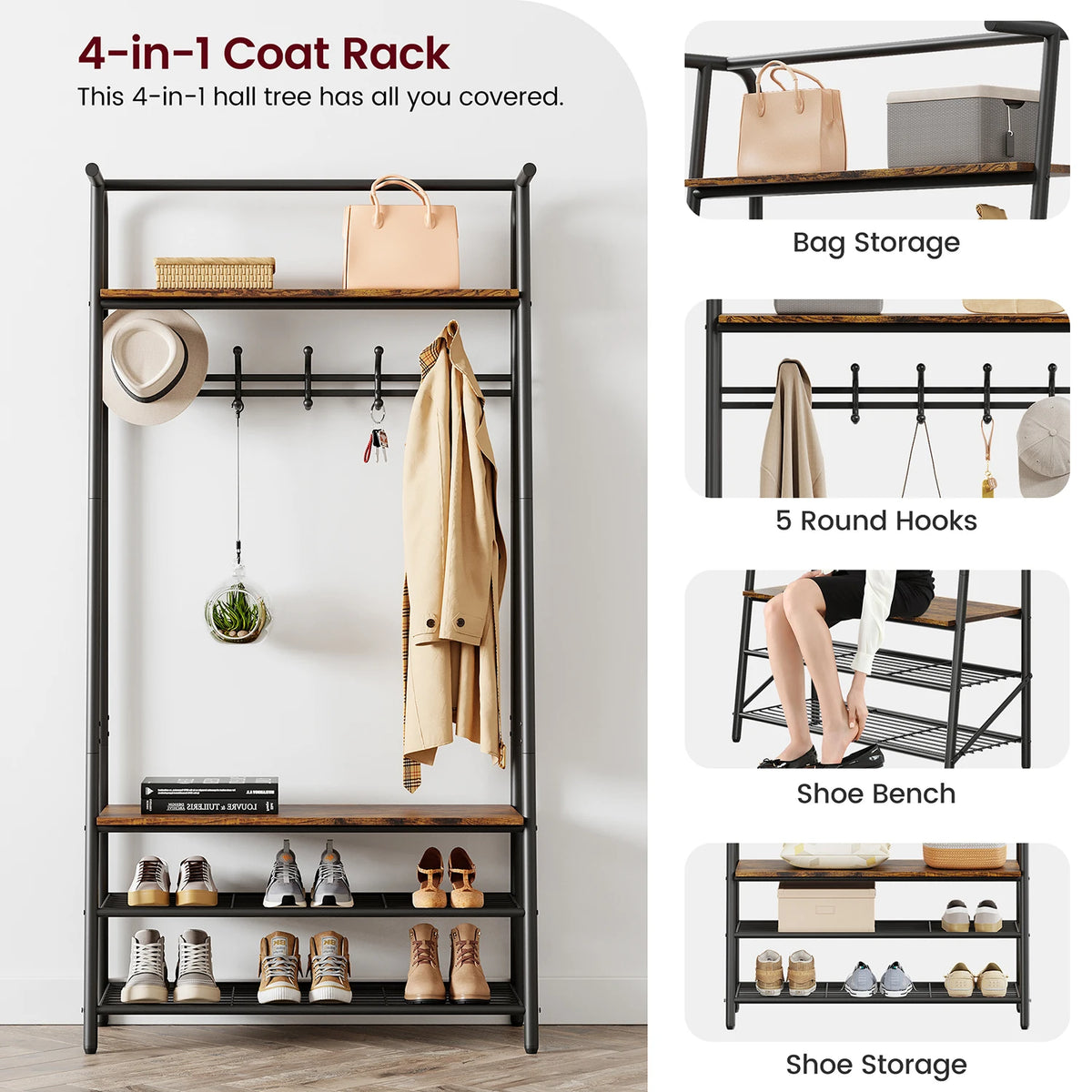 Coat Rack Shoe Bench