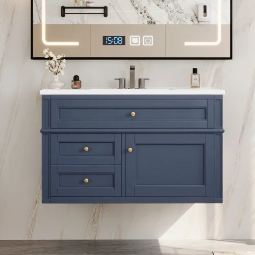 36'' Modern Floating Bathroom Vanity with Ceramic Sink