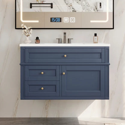 36'' Modern Floating Bathroom Vanity with Ceramic Sink