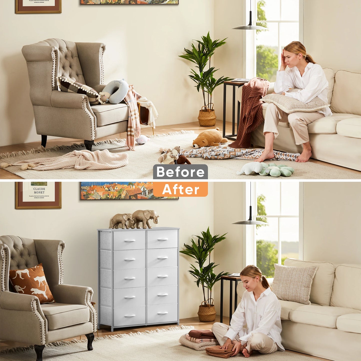 JHK Wardrobes For Bedroom 5/10 Drawers