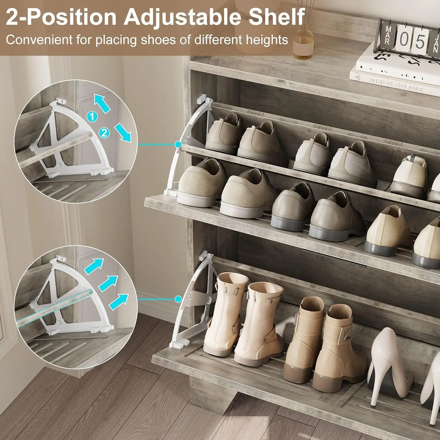 Narrow And Slim Shoe Cabinet Organizer