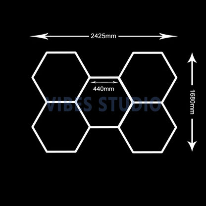 6500K Cool White Hexagon LED Lighting