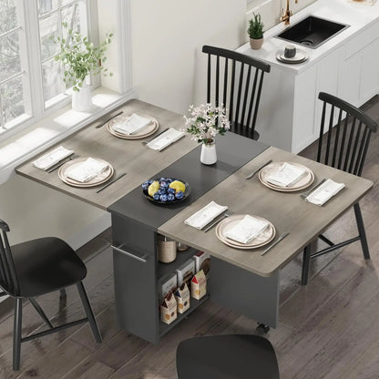 Folding Dining Table With Storage Shelf