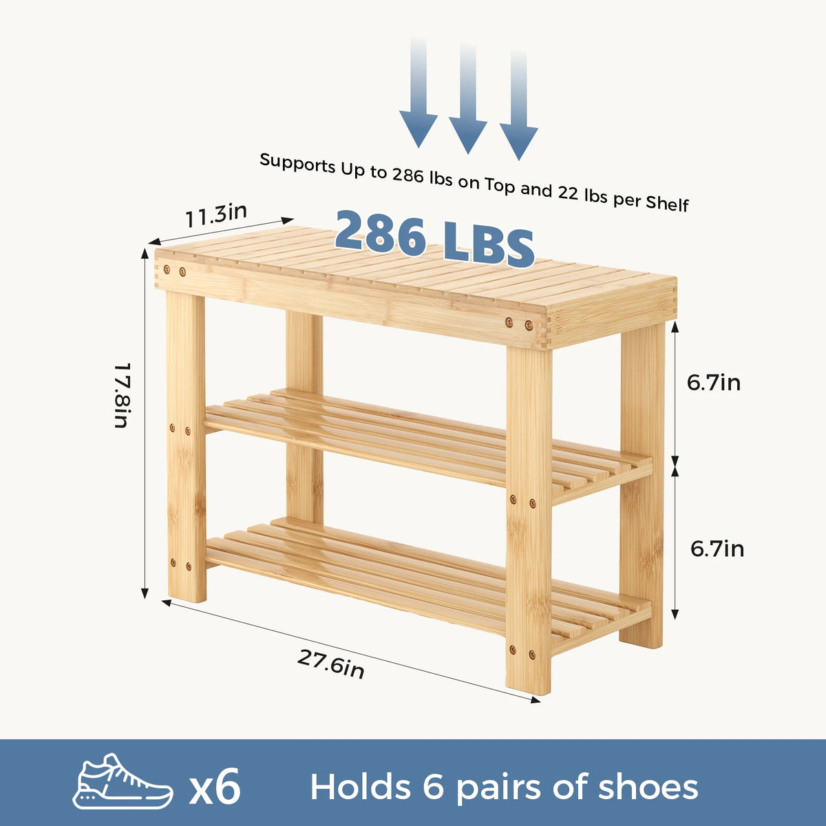 3 Tier Wood Shoe Cabinet