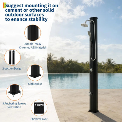 7.2FT Freestanding Solar Heated Pool Shower