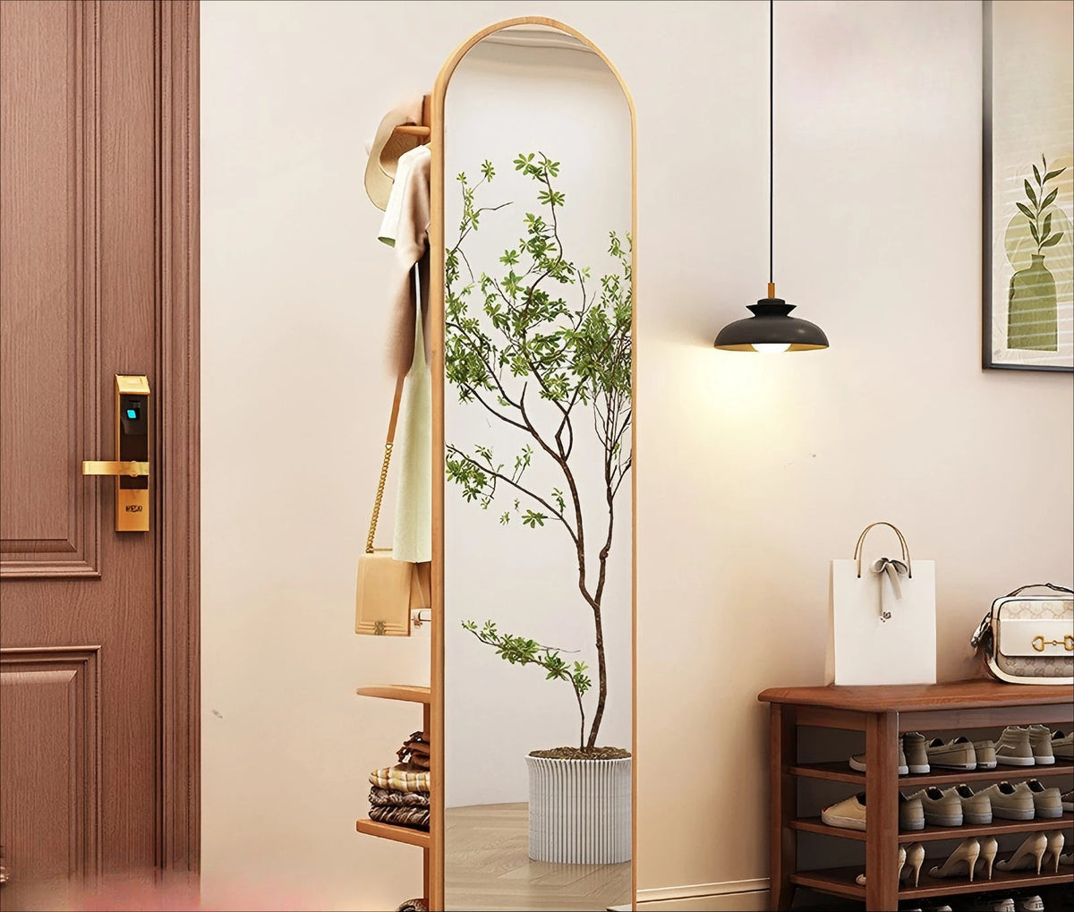 Solid Wood Floor Mirror
