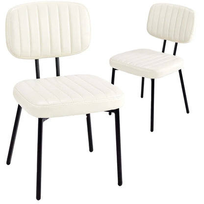 Faux Leather Modern Dining Chairs Set of 2
