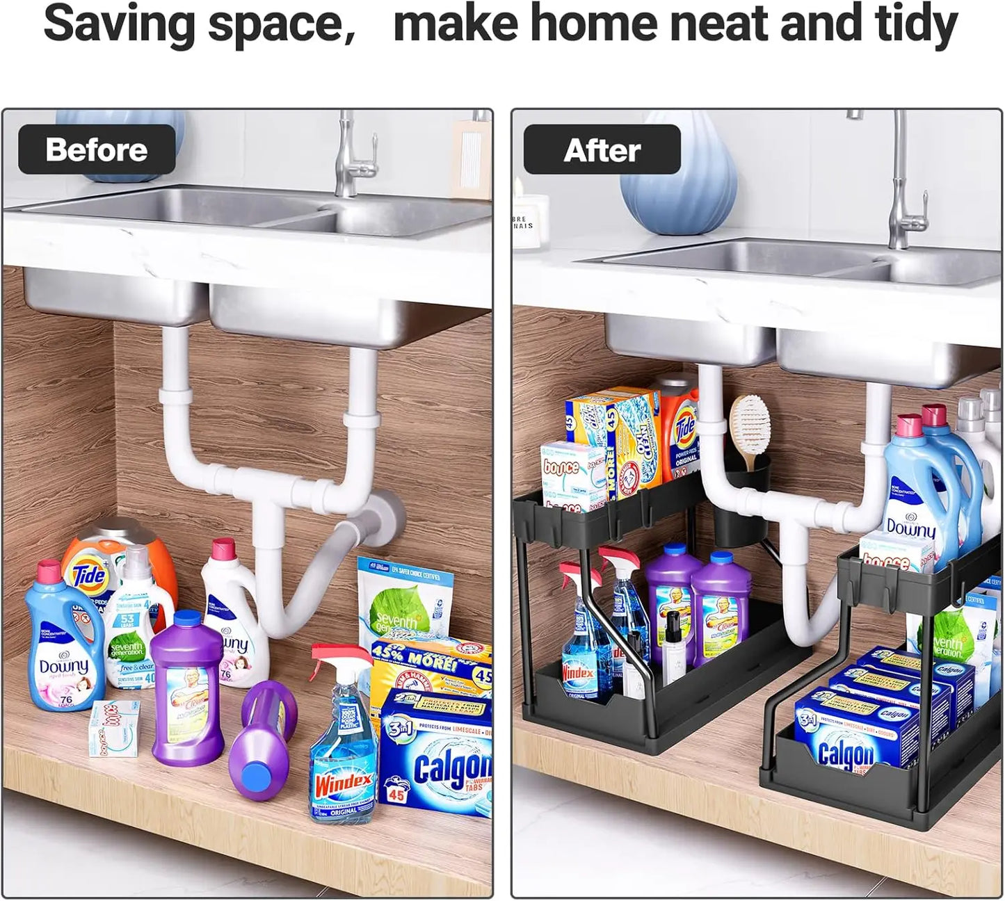 Under-sink storage rack