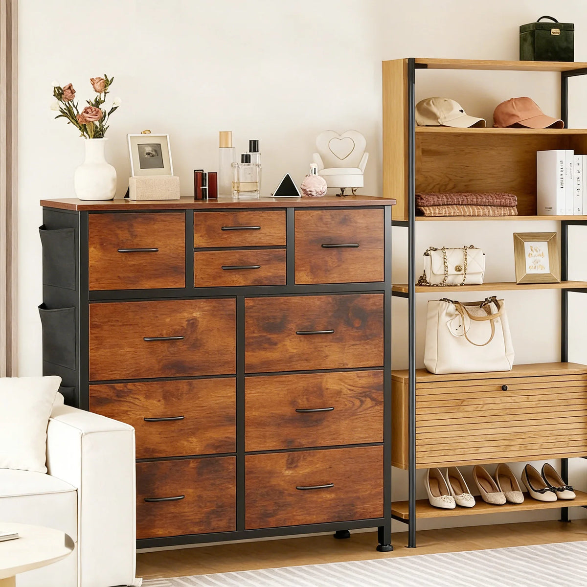 Living Room 10 Fabric Drawers