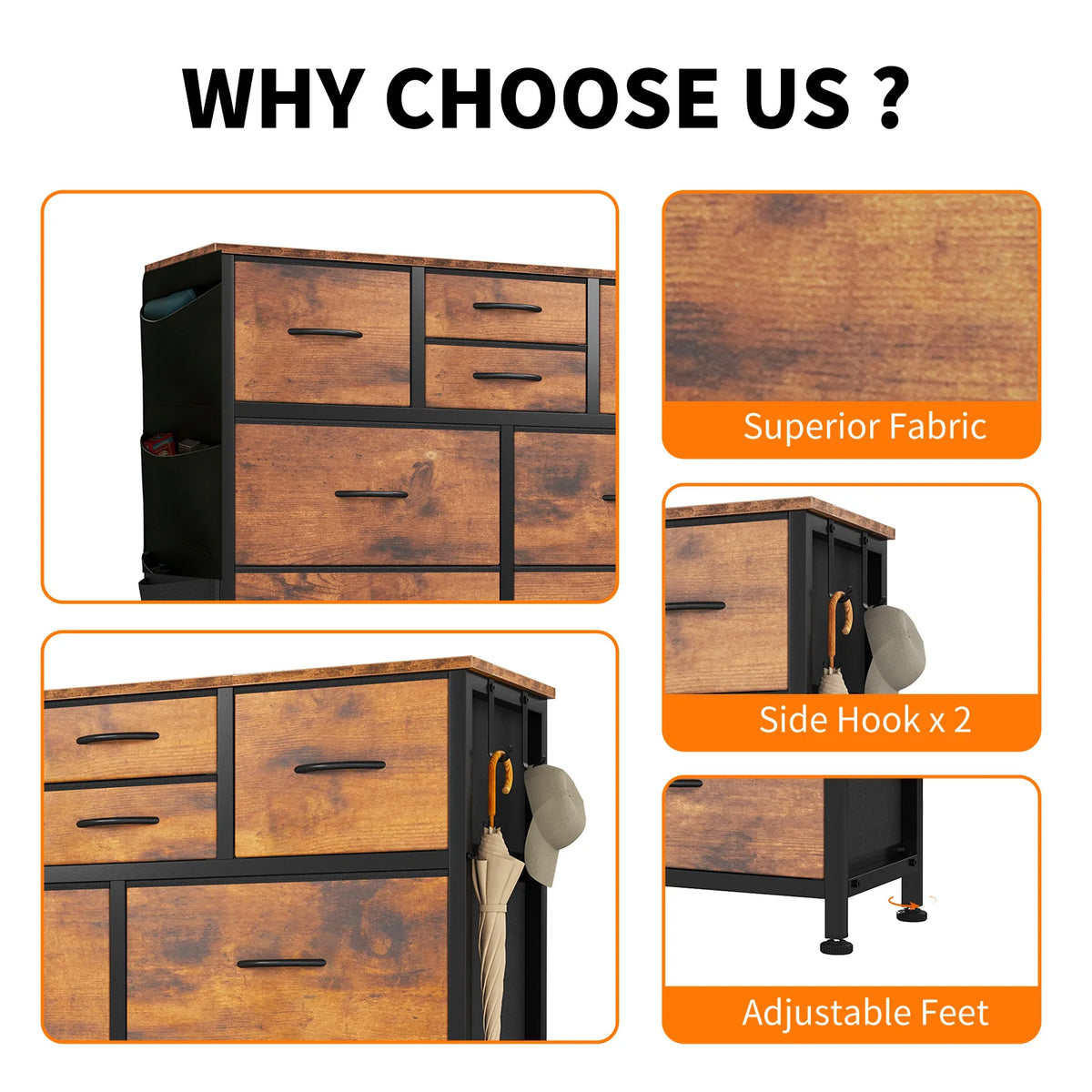Living Room 10 Fabric Drawers