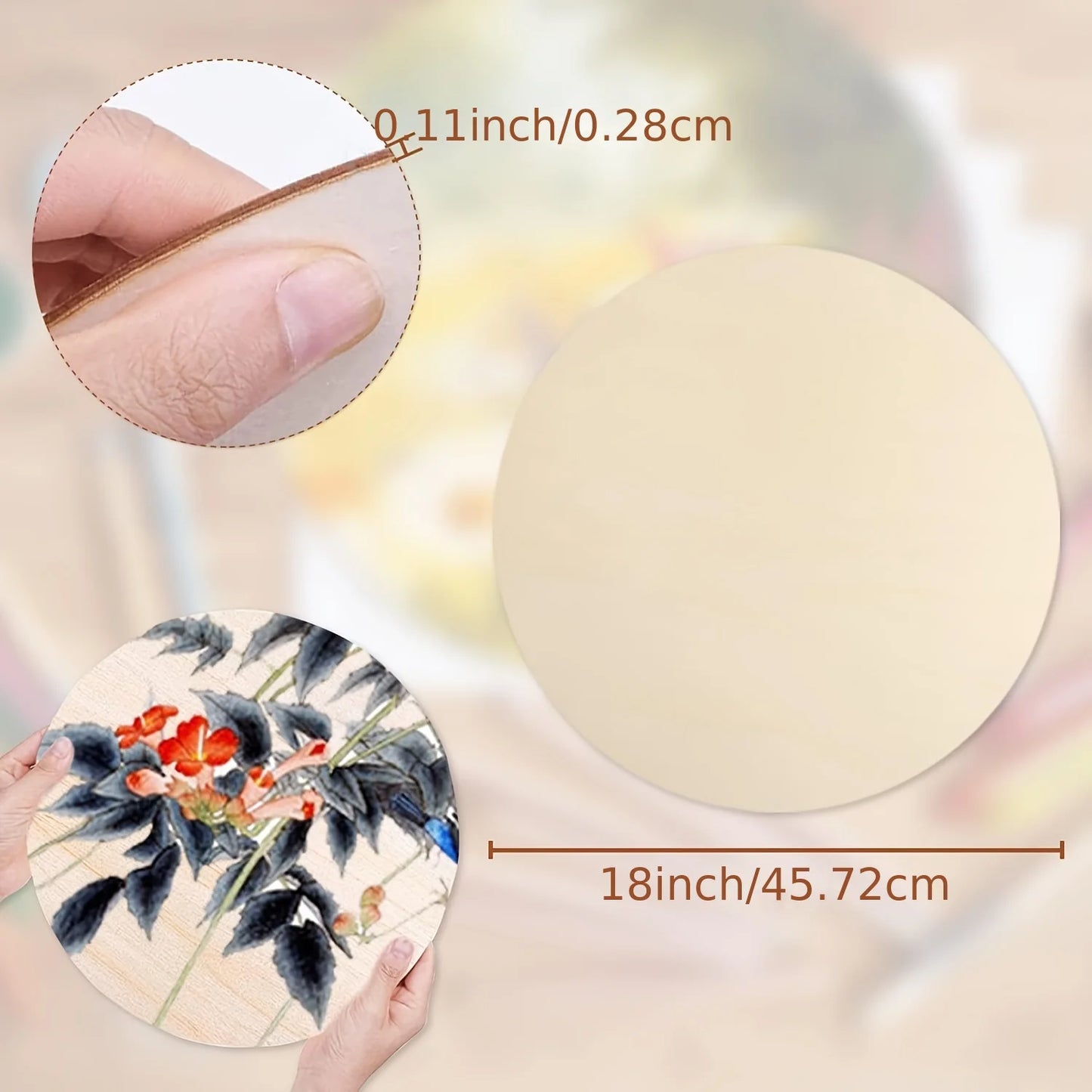 5 Pack Round Wood Circles for Crafts