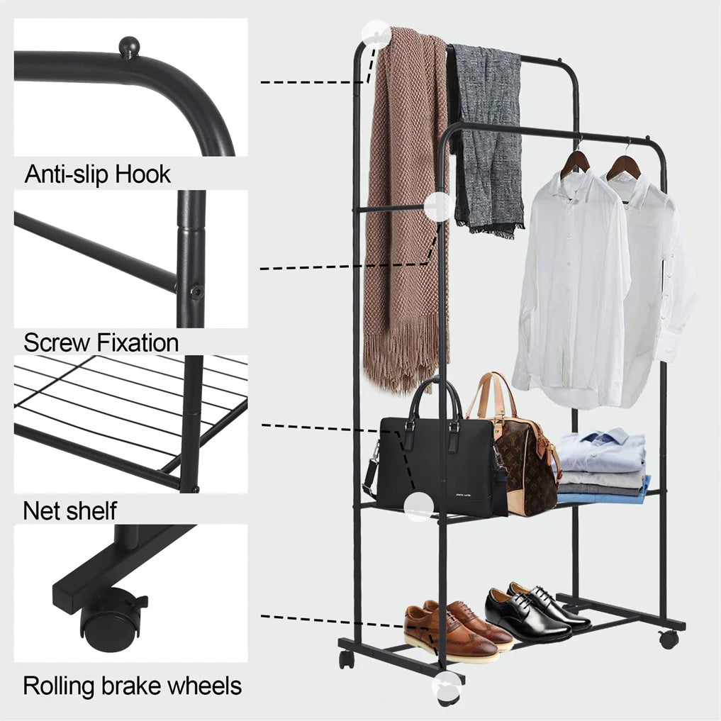 Heavy Metal Double Clothes Rack