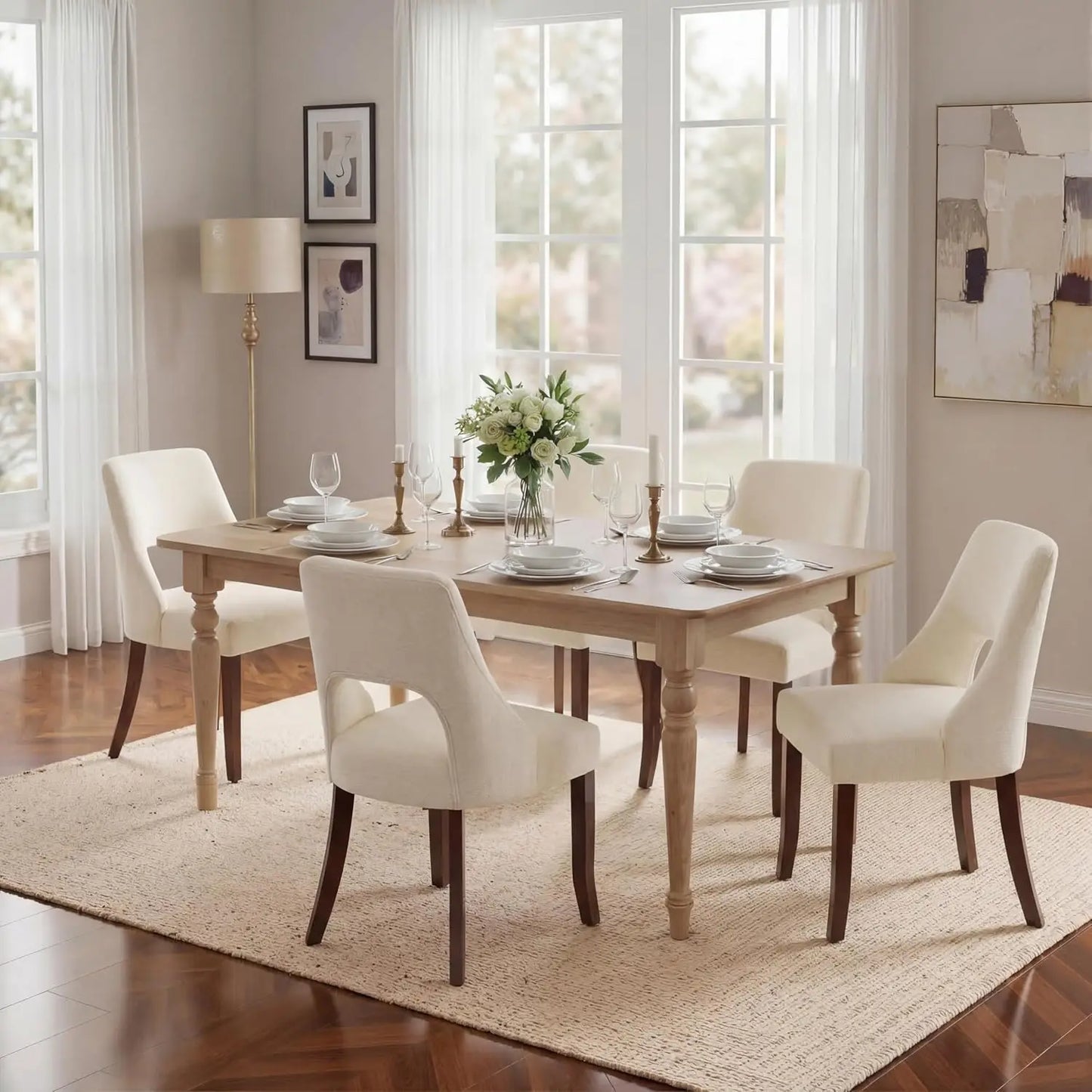 Wooden Dining Chairs Set of 2