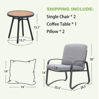 NAGA BAHNA 3 Piece Rocking Bistro Set