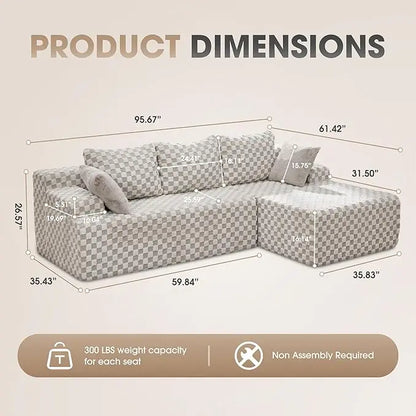 L-Shaped 3-Seat Sectional
