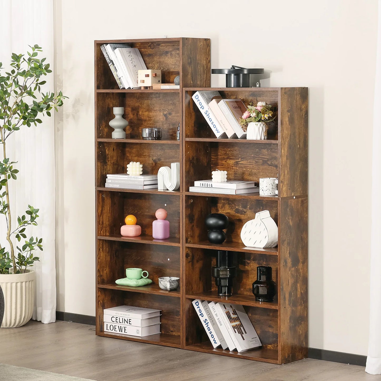6 Tier Wooden  Bookcase