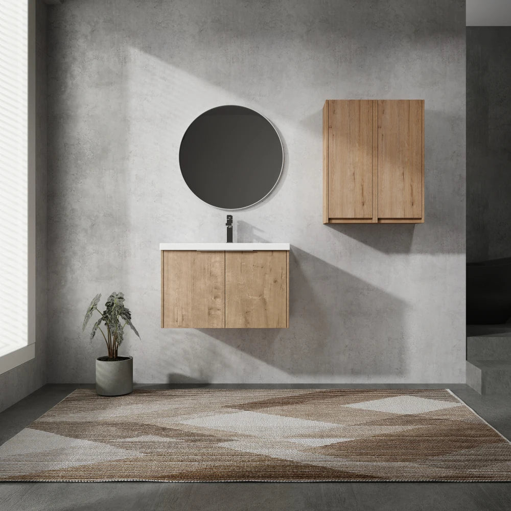 30" Wall-Mounted Bathroom Vanity