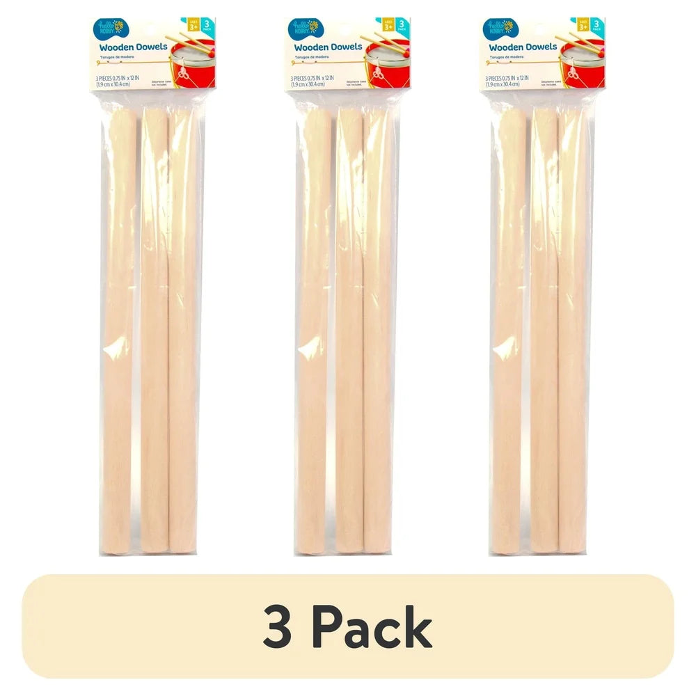 3 Pack Wooden Dowels