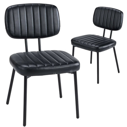 Faux Leather Modern Dining Chairs Set of 2