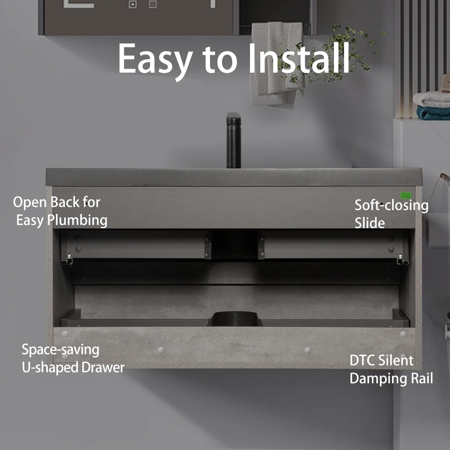 48" Floating Bathroom Vanity with Sink