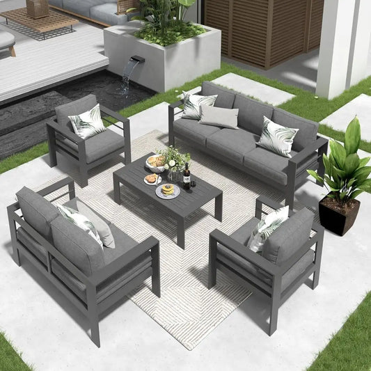 Gray Oversized Metal Patio Furniture
