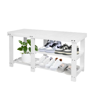 3-Tier Wood Shoe Bench