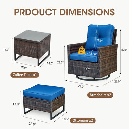 5 Piece Patio Furniture Set