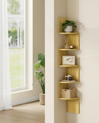 5-Tier Corner Floating Shelf Wall Mounted
