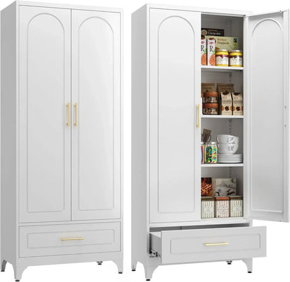 Black Metal Storage Cabinet 75 Inch Tall