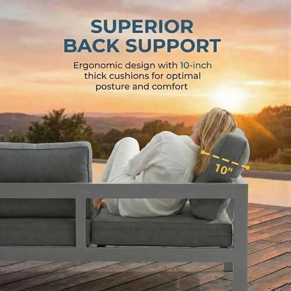 Gray Oversized Metal Patio Furniture