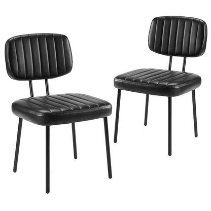Faux Leather Modern Dining Chairs Set of 2