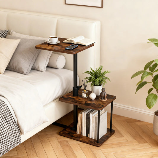 360° Swivel C Shaped Side Table