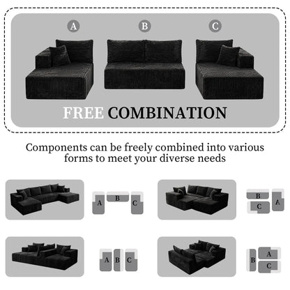 132in U-Shaped Sectional Sofa