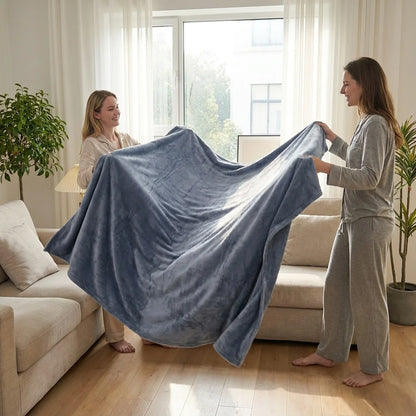 Solid Gray Flannel Throw