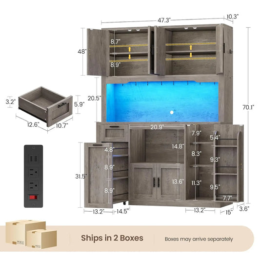 71 Inch Wide Pantry Cabinet