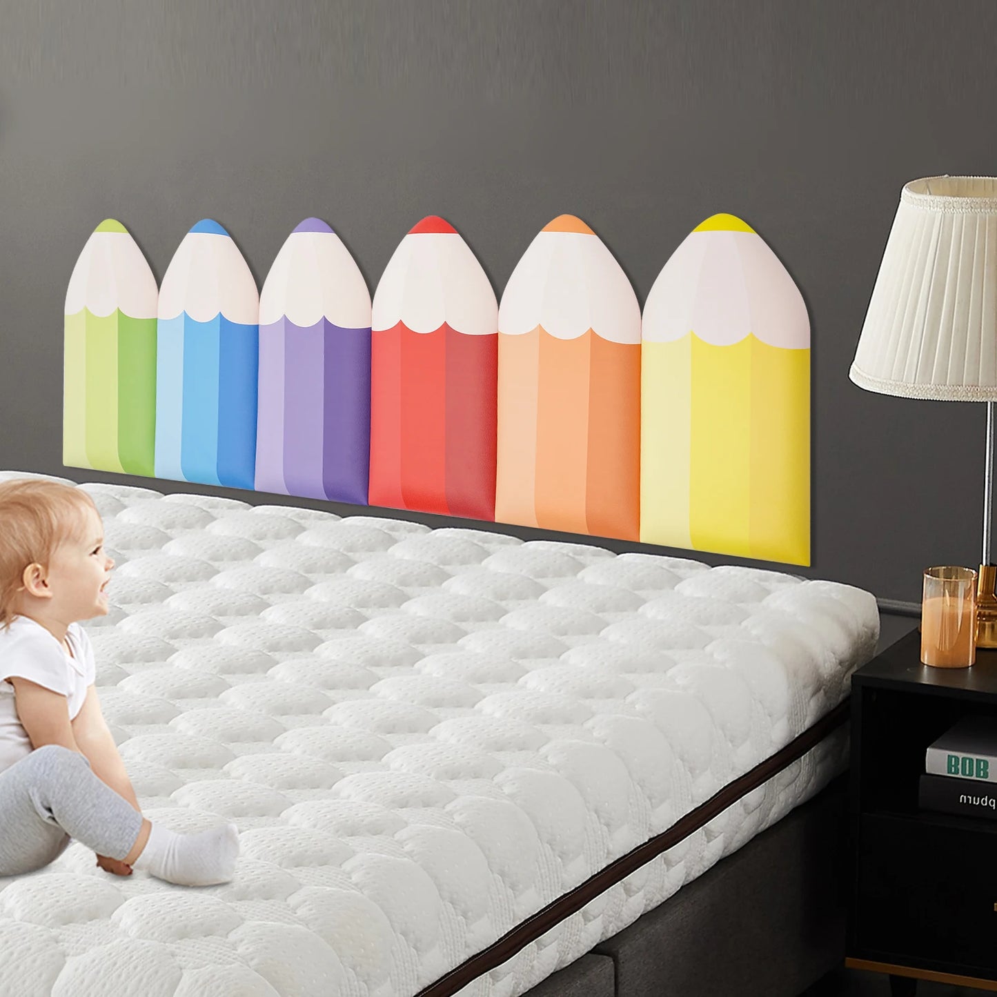 6 Pcs 3D Pencil-Shaped Wall Padding