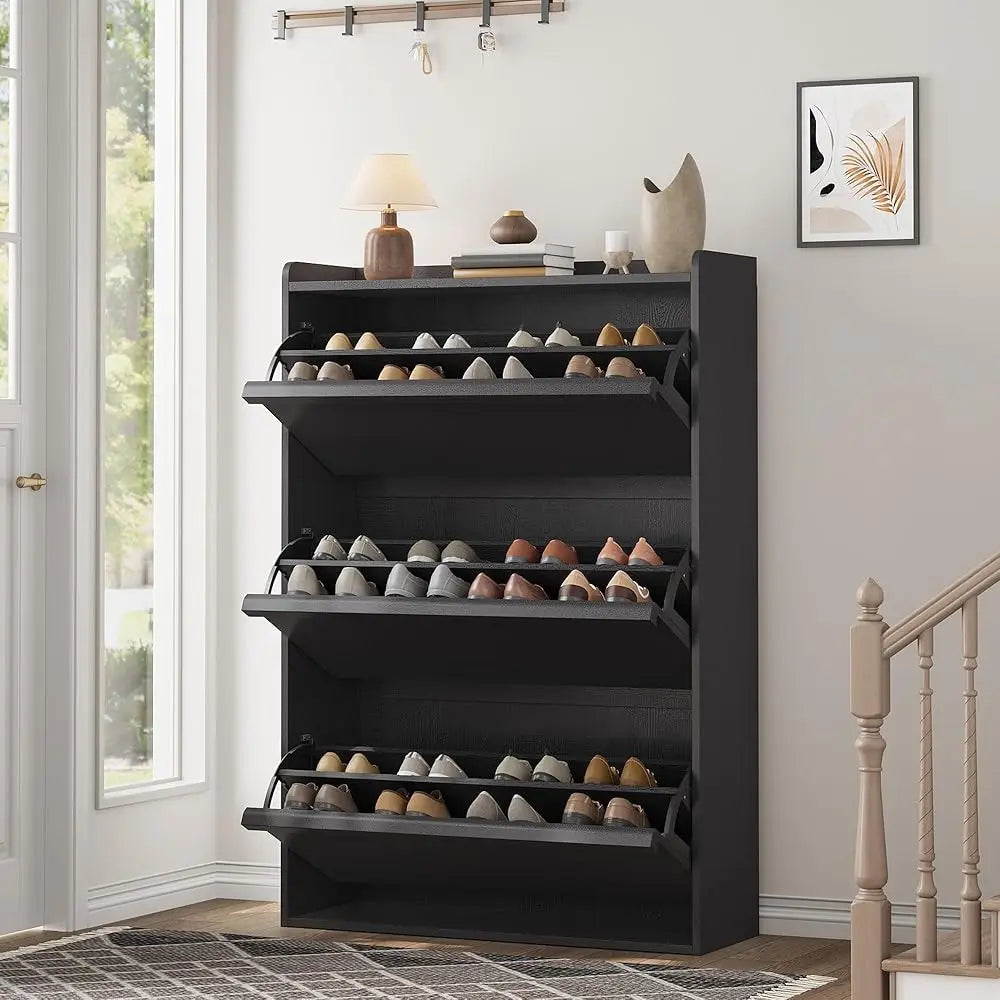 Shoe Cabinet with Flip Drawers