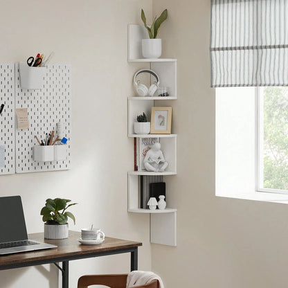 5-Tier Corner Floating Shelf Wall Mounted