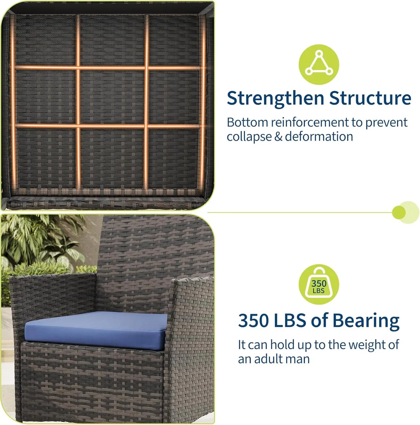 3 Piece Patio Furniture Set