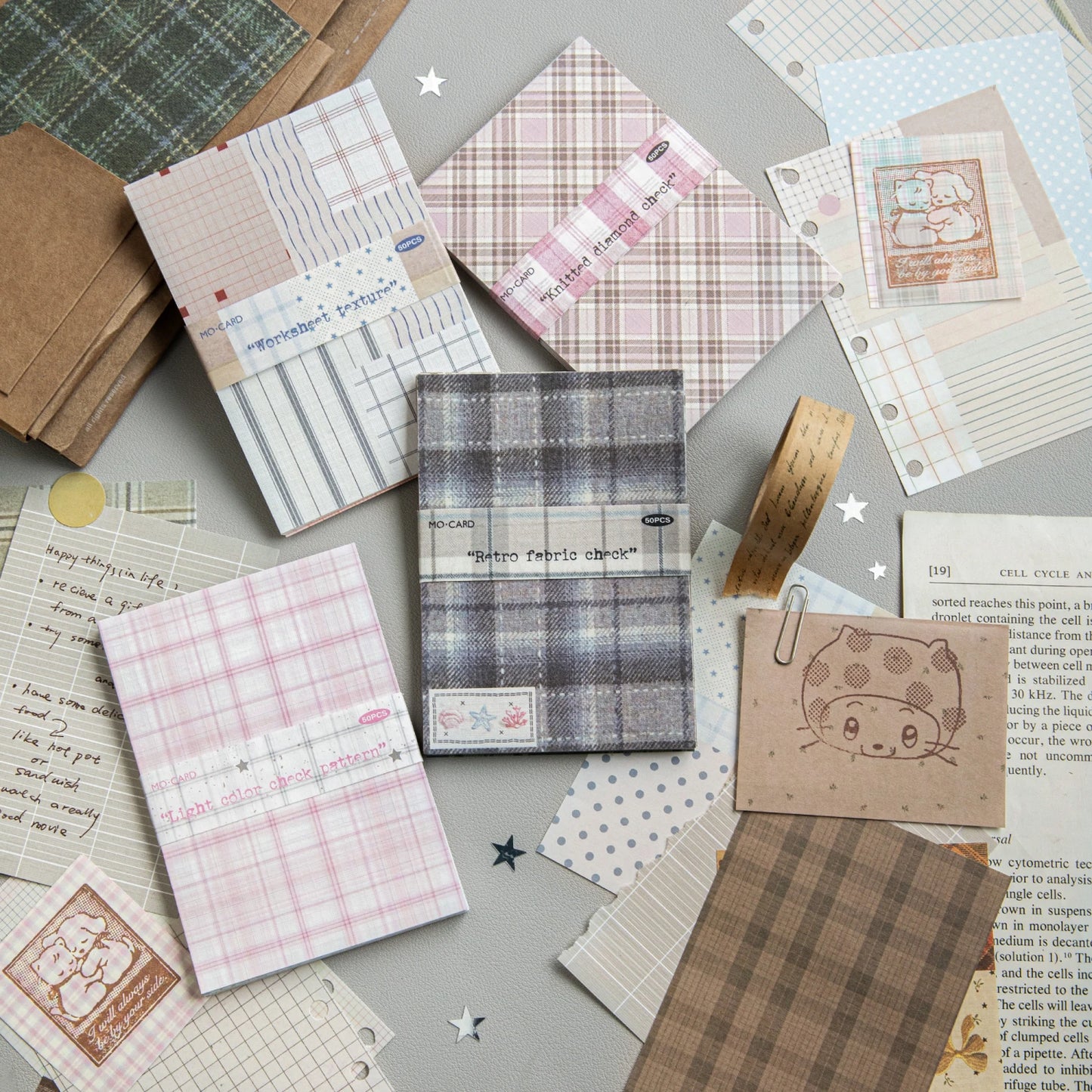 50pcs creative plaid Decor Scrapbook