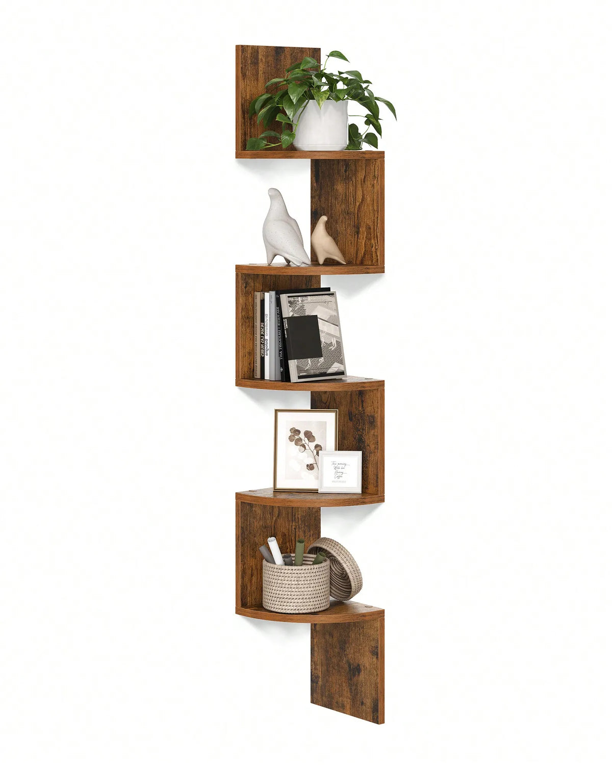 5-Tier Corner Floating Shelf Wall Mounted