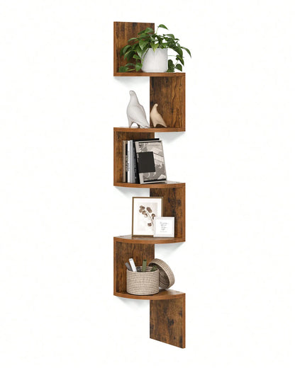 5-Tier Corner Floating Shelf Wall Mounted