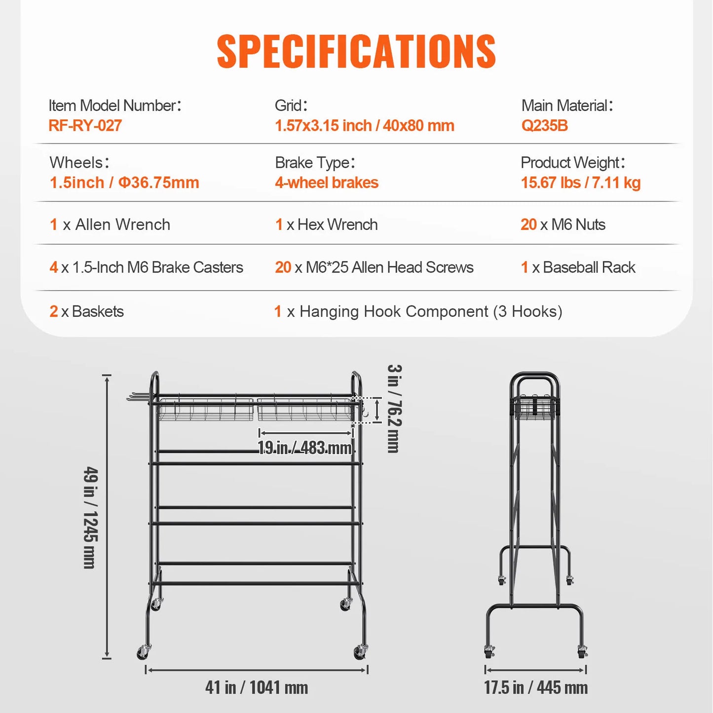 4-Layers Rolling Rack