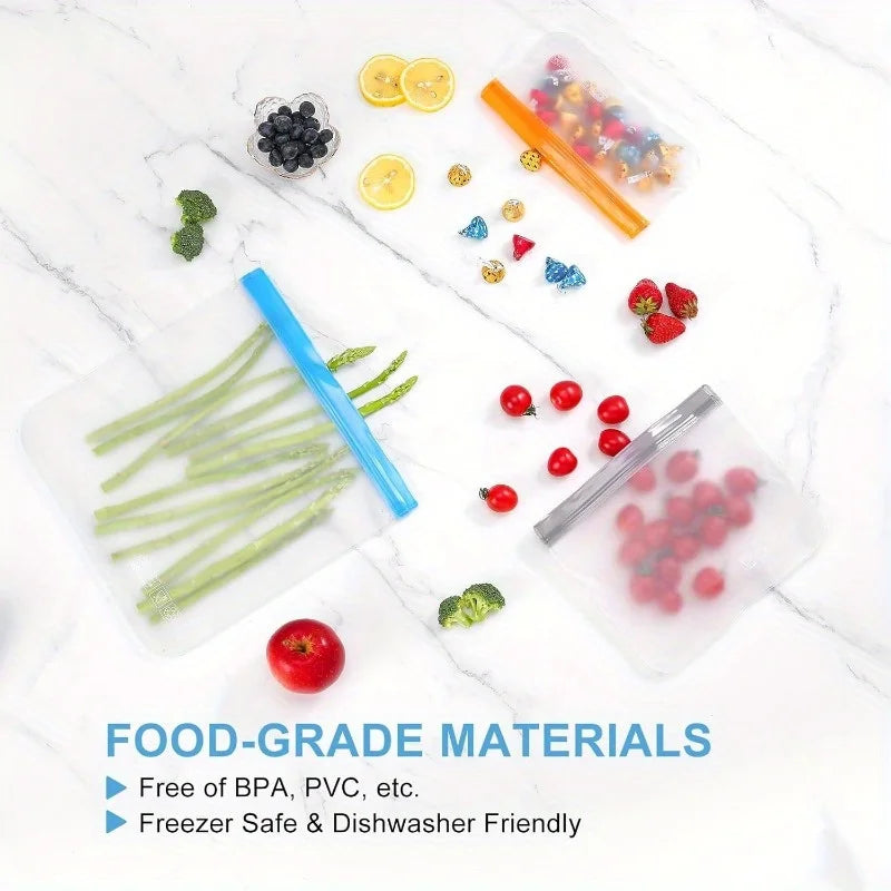 10-Pack Reusable Gallon Freezer Bags