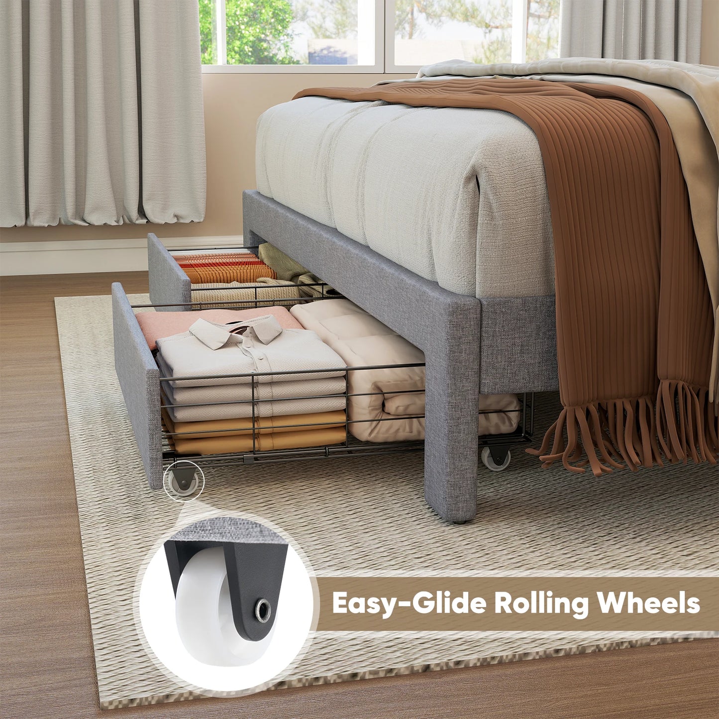 Bed Frame with 2 Drawers