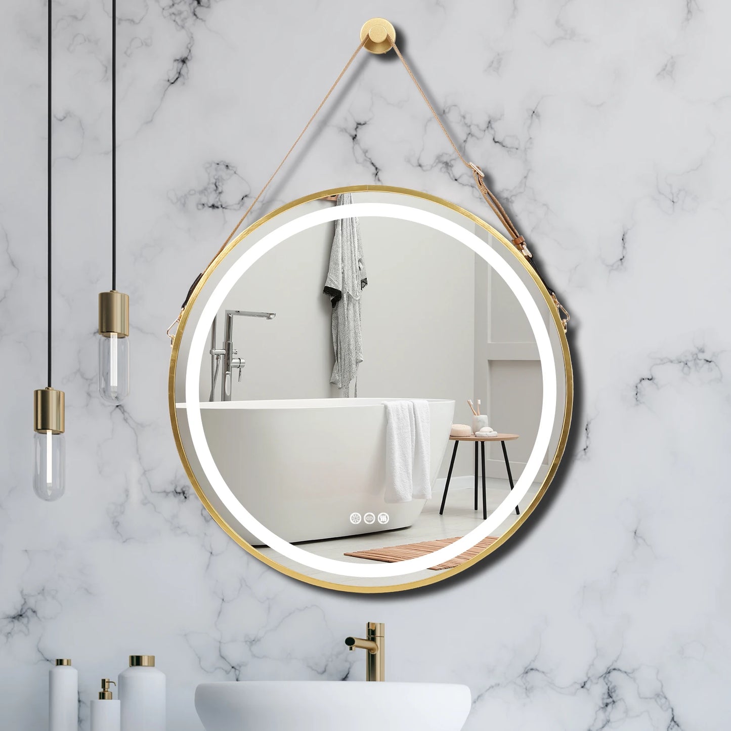 Round Bathroom Mirror with Light