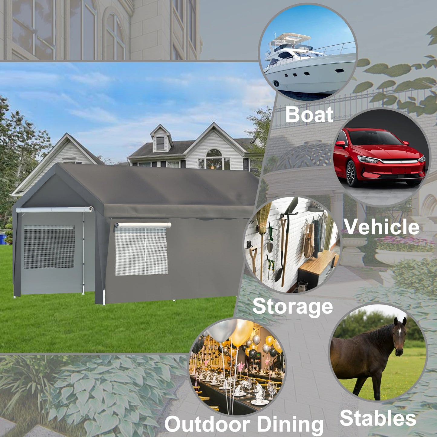 Carport 10x20ft Portable Garage