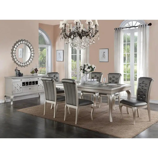 7pc Rect. Glass Dining Set