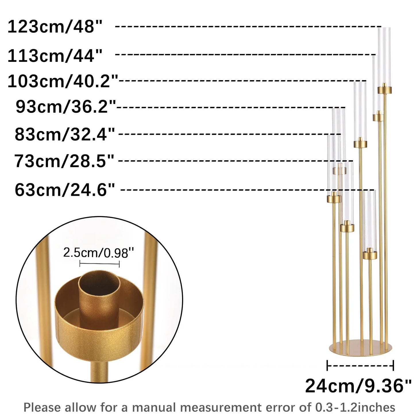 4 Sets 7 Arms Floor Candelabra